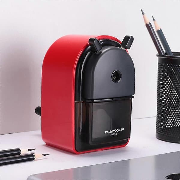 Pencil Sharpener (with crank, adjustable tip, for diameters up to 11.5 mm) Red