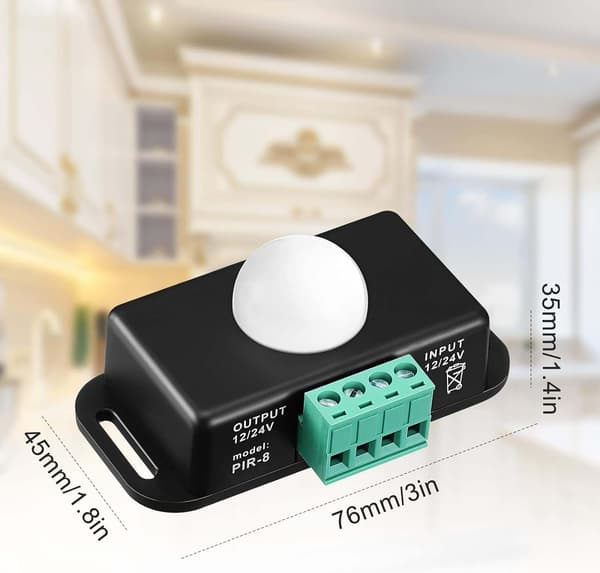 6-pak PIR bevægelsessensor-controller, sort -