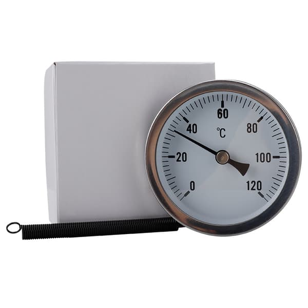 Termometer Rustfritt Stål Bimetall Termometer 0-120℃ 63mm Indus