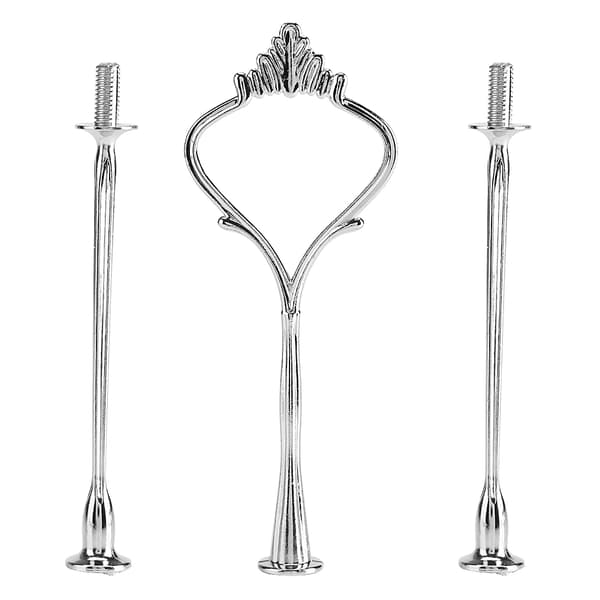 Multi-tier Cake Stand Handle Fruit Plate Fittings Holder (3-tier Crown Silver)