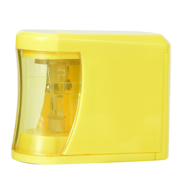 Yellow ABS Electric Pencil Sharpener, Efficient, with Non-Slip Base, Office Supplies for Students, Aquaforge
