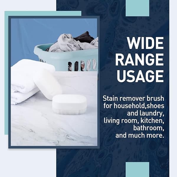 Soft Bristle Laundry Brush - for Stains, Clothes, Shoes - Gentle Scrub Brush with Comfortable Grip - 2-pack