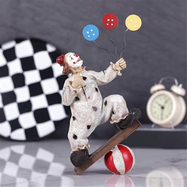 Kreativa Clown Cirkus Statyer, Handgjorda Samlarobjekt Konstfigurer-C [DB] Som Visas As Shown