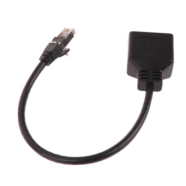 RJ45 1 han til 2 hun LAN Ethernet-kabelsplitter