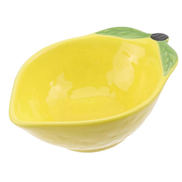 Ceramic Dessert Bowl Lovely Design Dish Dried Fruit Dish Food Plate for Snacks Fruit Salad (Lemon)