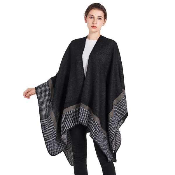 Poncho Dame Vinter Varm Elegant Julegave