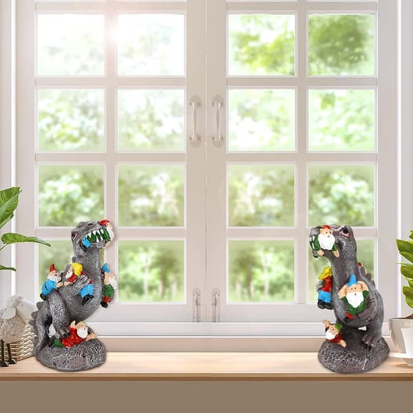 24CM Dinosaurhage Statue Utendørs Dekor Uteplass Dekor Ornamentgaver
