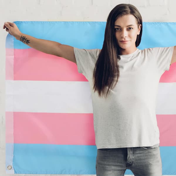 Transgender Flag - Hang on a pole, use as a banner/wall decoration - 90x150cm