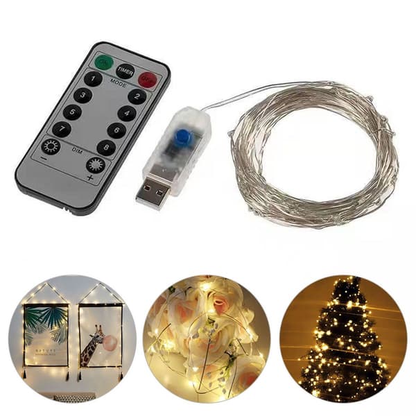 Indoor Light String 75ft Length Remote Control 8 Lights KLB