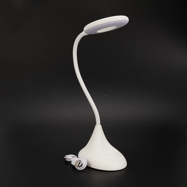 LED-bordlampe Øyebeskyttelse Skrivebordslampe Trykkbryter Dimmer Litiumbatteri USB-lading Bordlampe Hvit