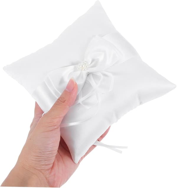 Ringpude til ringstropper bryllupspude ringe af hør og polyester hvid skridsikker bryllupsceremonier særlige lejligheder blomsterpige -
