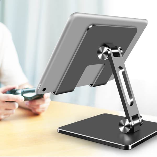 Tablet Stand, Multi-Angle Adjustable, Foldable, Stable Aluminum Alloy Tablet Holder for Home Office, Travel MT133 Silver
