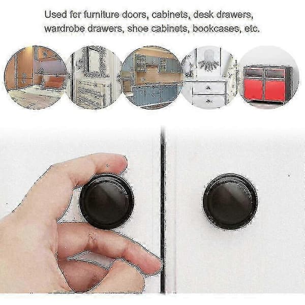 12 Pcs Round Mushroom Knobs for Drawers, Black, Stainless Steel Cabinet Handle