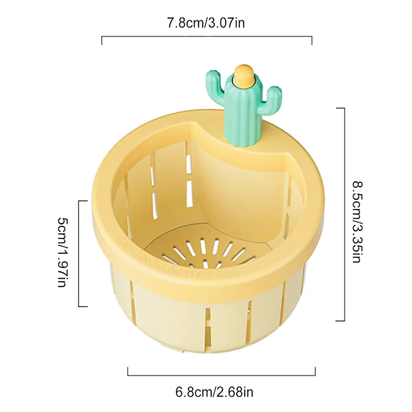 2x Cactus Sink Strainer, Upgraded Version Automatic Press Drain Strainer Basket Kitchen Trash Can Kitchen Accessories Drain Plug