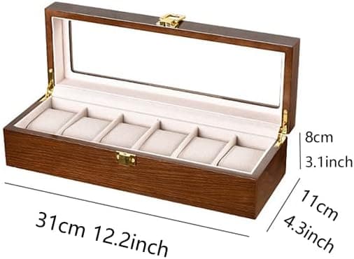 Klockförvaringslåda Klockdisplayhållare Väska Brun (6 platser)