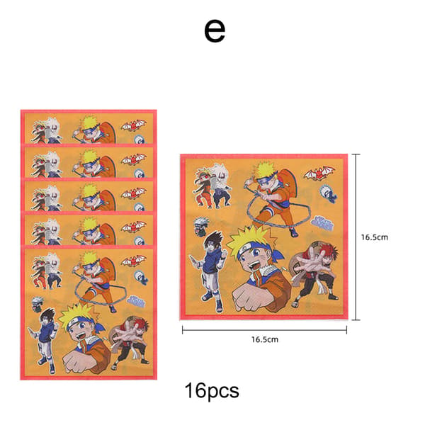 Naruto Party Supply Japansk anime-tema trykt festdekor E E