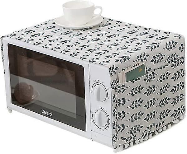 Microwave Dust Cover, Microwave Oven Accessories, Oil-proof Cover, Green Wheat Ear Pattern