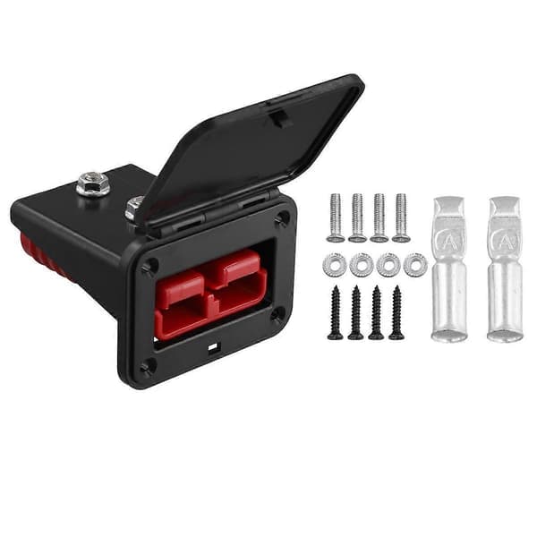 Plug Holder for Anderson Connectors 175A Panel Base with Dust Cover High Current Portable Connector Fixing Bracket