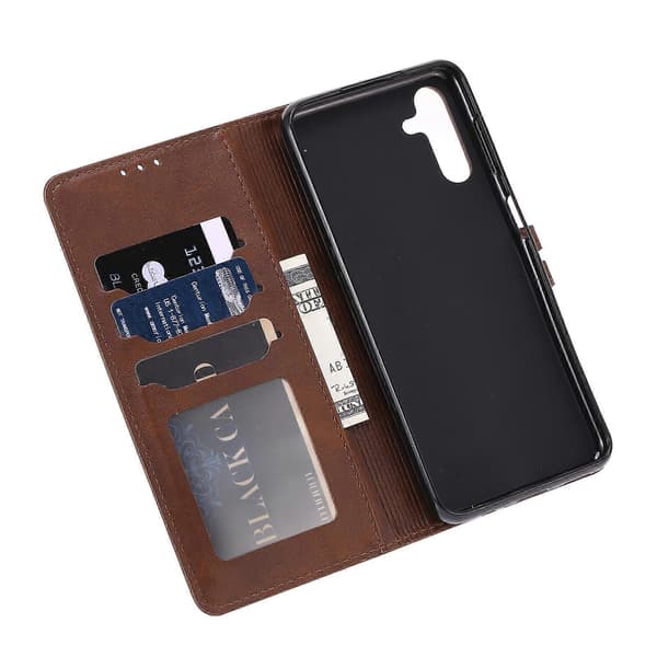 Til Samsung Galaxy A34 5G Præget Glad Kat Mønster Flip Læder Telefoncover