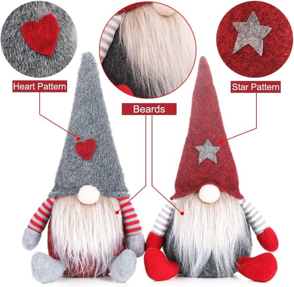 2 Christmas Gnome Decorations, Handmade Swedish Christmas Decorations