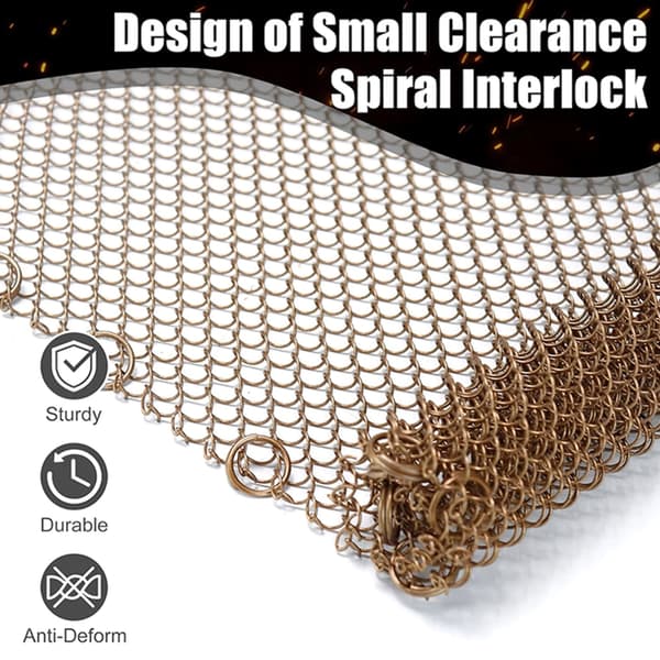 Fireplace Mesh Curtain Screen Protects Against Sparks Chain Fireplace Replacement Hanging Mesh Curtain Screen Durable A A 0.98 A 0.98
