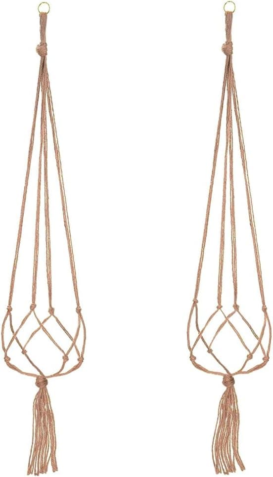 *2-pack Makramé Växthängare, Hängande Växtkruka, för Hängande Flöde*