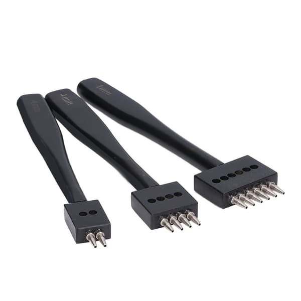 3 Pcs Punch Tool Set for Quick Punching in Various Sizes, High-Strength Professional Design, DIY Leather Row Punch Tool 4mm