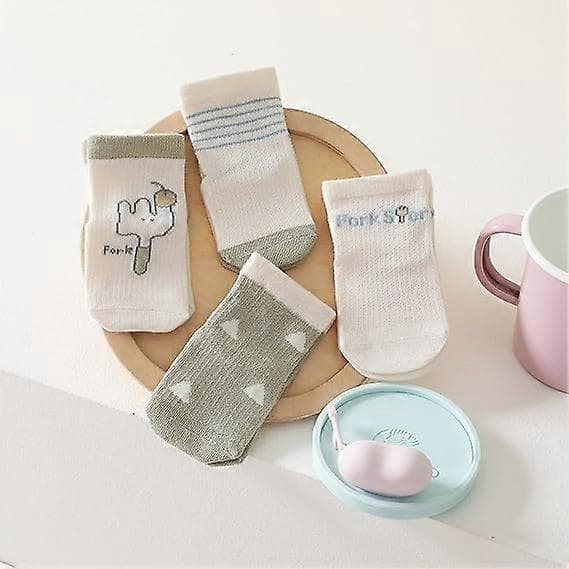 Bebis- og småbarnsstrømper for gutter og jenter, 8-pakning, bomullsstrømper, sommer, vår og høst, 5-8 år