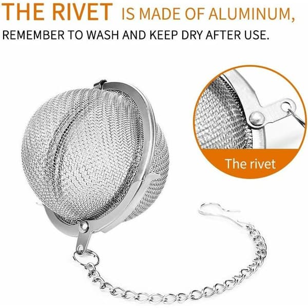 2 rustfri tebolde med gitter (ca. 6 cm) teholder te-diffuser rent te-afstand