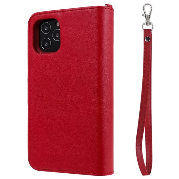 iPhone 12 / 12 Pro - 2-in-1 magneettikuori / lompakkokotelo - Punainen Red Röd