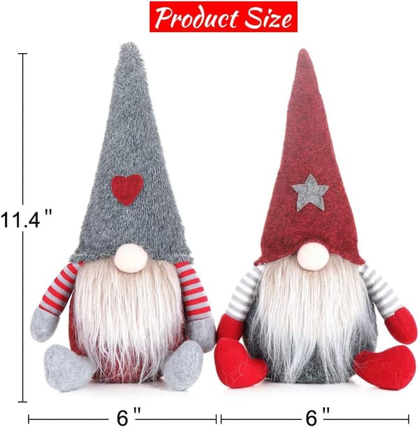 2 Christmas Gnome Decorations, Handmade Swedish Christmas Decorations