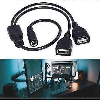1-pak USB til DC-strømkabel USB han til 5,5 x 2,1 mm hun DC 5V strømstik tøndestik ladekabel til opladning