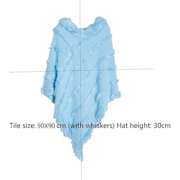 Vinterhalsduk Sjal Overdimensjonert Hette Kappe Dame Elegant Kappe Halsduk Pullover Lang Strikket Varm Genser Kappe (grå)