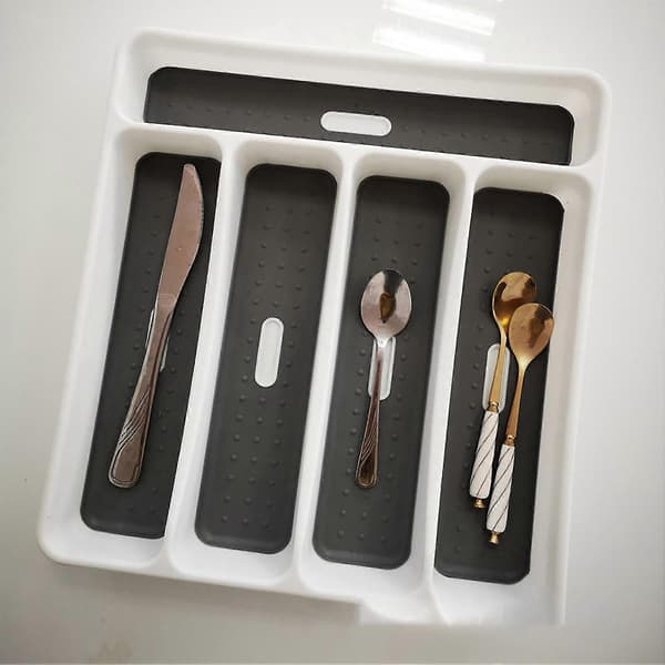 5-Compartment Cutlery Tray for Tableware, Sturdy and BPA-Free Cutlery Organizer for Keeping Utensils Tidy