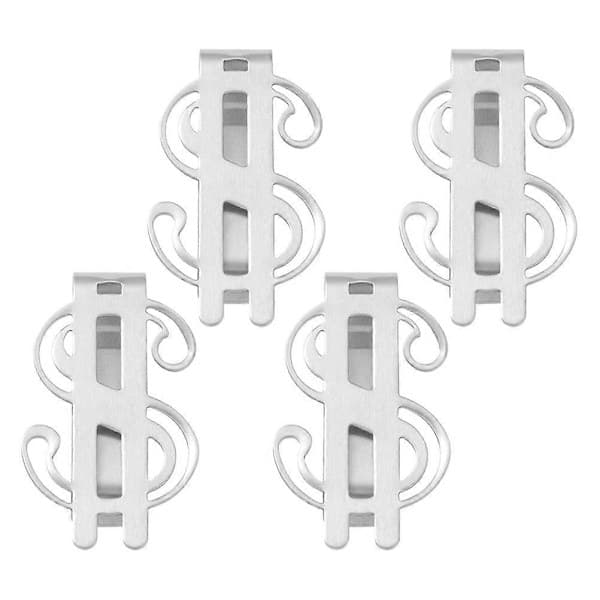 Pengeclips til kontanter og kort, slankt design, til kontor og fritid, 4 stk.