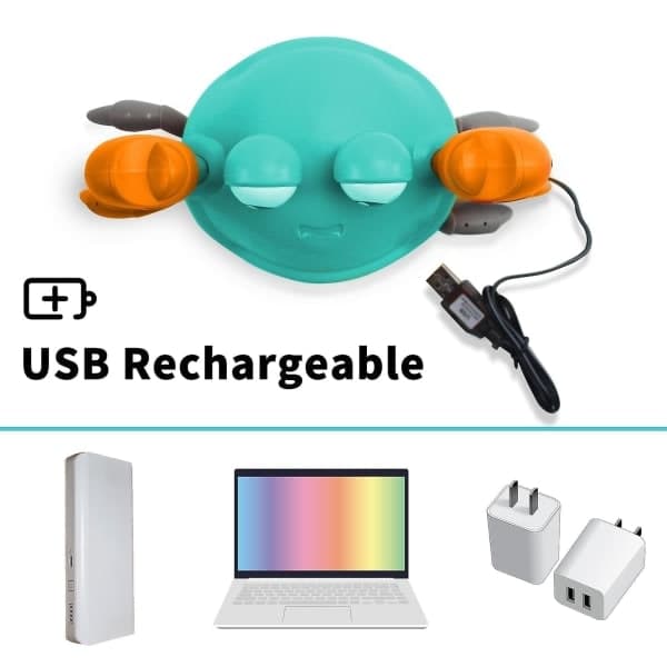 Electric Crab Music Toy - Automatic Sensor Obstacle Avoidance - Light - USB Charging - Crab Running Novelty Toy - Baby Toy