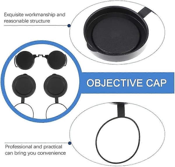 3 Pcs Binocular Lens Covers, 42mm Objective Lens Rubber Caps with Outer Diameter 51-60mm for Binoculars