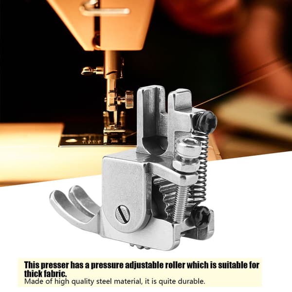 Adjustable Roller Foot Sewing Machine Foot for Leather Thick Fabric (#2)