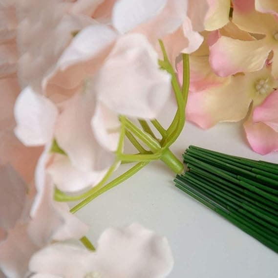 100 plastblomster, kunstige blomster, korte stilker