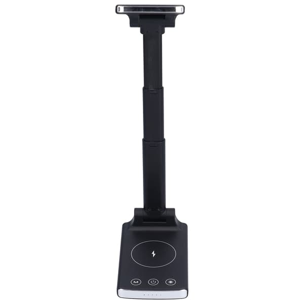 Wireless Charger Lamp, Lifting and Foldable Portable Three-Speed Lamp, Eye Protection Touch Desk Lamp (Black)