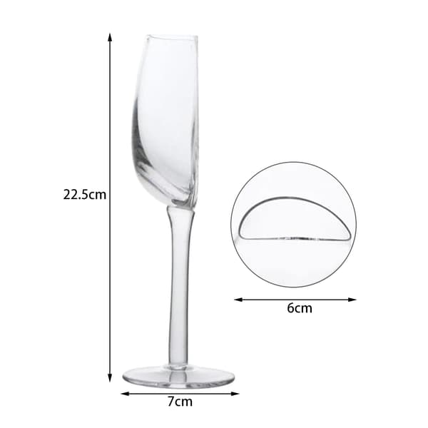 Ett halvt vinglas 1/2 set Eleganta vinkoppar för champagnevin 2pcs