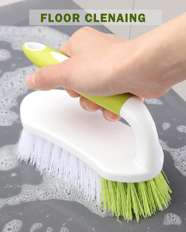 Scrub Brush, Heavy Duty Scrub Brushes with Comfortable Grip Compatible with Shower, Bathroom, Sink, Kitchen, Floor Cleaning, 3 Pack