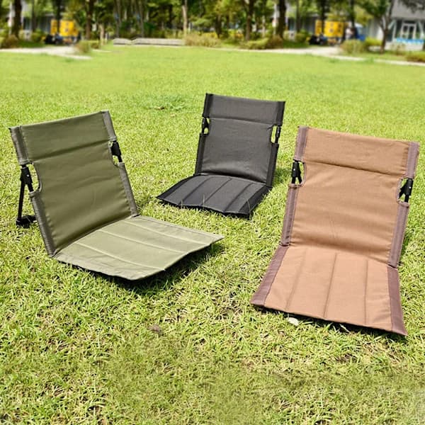 Foldable Portable Beach Chairs, Lightweight with Backrest and Carry Bag, Sunbathing Beach Mat Suitable for Pool Camping Picnic Lawn Black