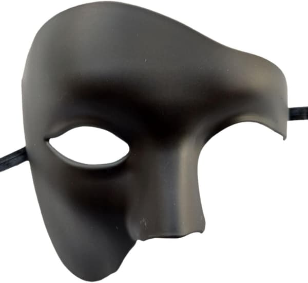 (svart) Vintage Maskeradmask Phantom of the Opera Enögd Halvmask