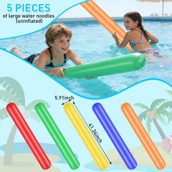 Glitterkonfetti 10-delt sæt til polterabender og poolfester, oppustelige baderinge og strandbolde, festligt design
