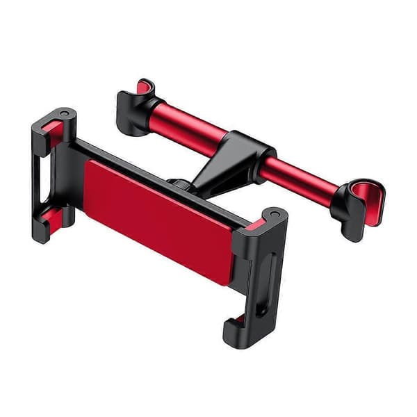 Car Headrest Mount Adjustable Retractable Tablet Phone Holder Stand For Phone Ipad Switch (Red Snap)