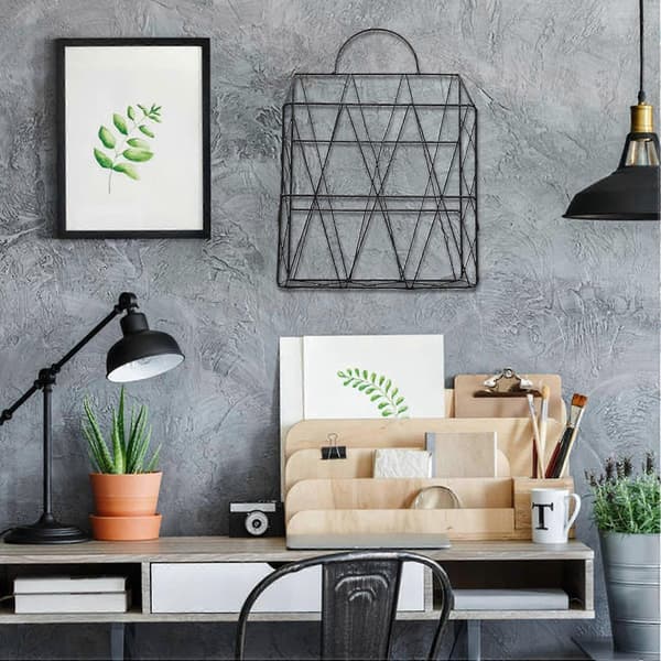 Magazine Holder Hanging Wall Mounted Newspaper Rack Book Document File Organizer Basket Metal