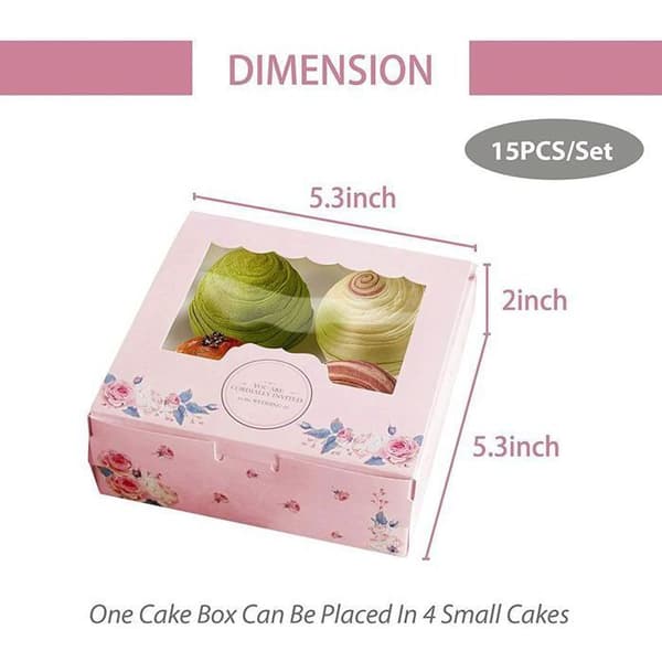 Cake Boxes with 50 Pieces, Gift Boxes for Cakes, Cake Packaging, Cardboard Muffin Box with Window