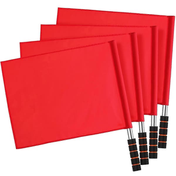 4 pcs Referee Flags Command Flags Signal Flags Hand Waving Flags for Game Match Competition Red 45.00X36.00X1.00CM Red 45.00X36.00X1.00CM
