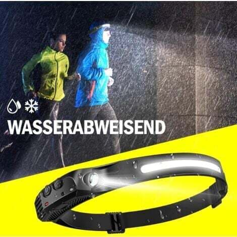 2 STK LED-hodelykt, COB+XPE LED-hodelykt med 5 moduser, LED-hodelykt med sensor, Vanntett USB-oppladbar LED-hodelykt, LED-hodelykt (FMY)